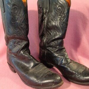 Lucchese 1883 N7496R4 97254 Men's 13D Black Leather Western Cowboy Boots VGUC